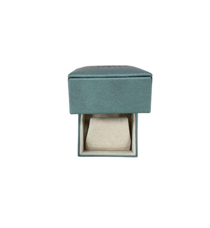 SeeBox earring box open, suede interior with colorway options