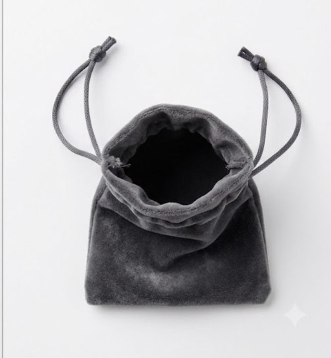 SeeBox velvet pouch open with drawstring